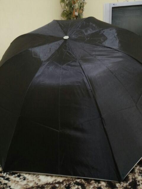 Payung Lipat Tiga Nagoya Model Polos Lapis Silver Dalam Anti Radiasi Matahari/ultraviolet