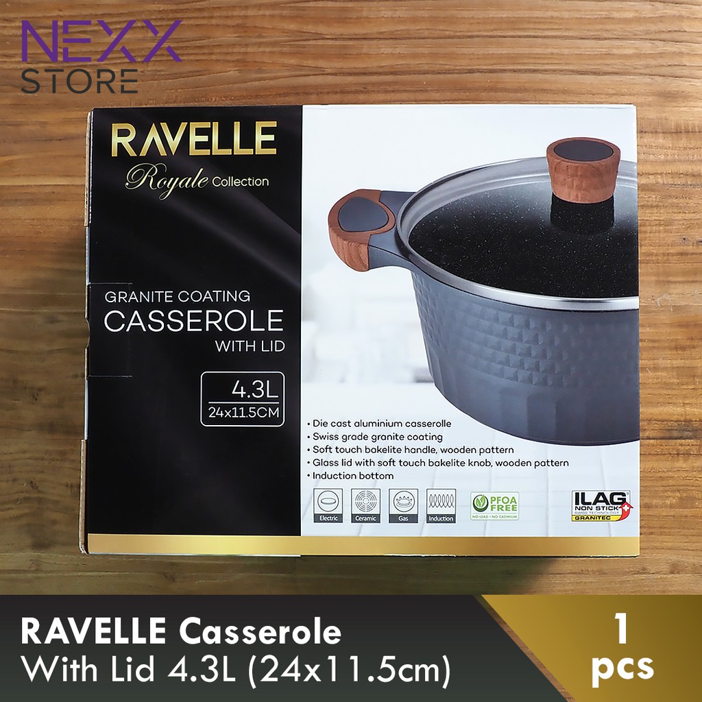 RAVELLE - Royale ILAG Granitec Casserole with Lid ( 24 cm )