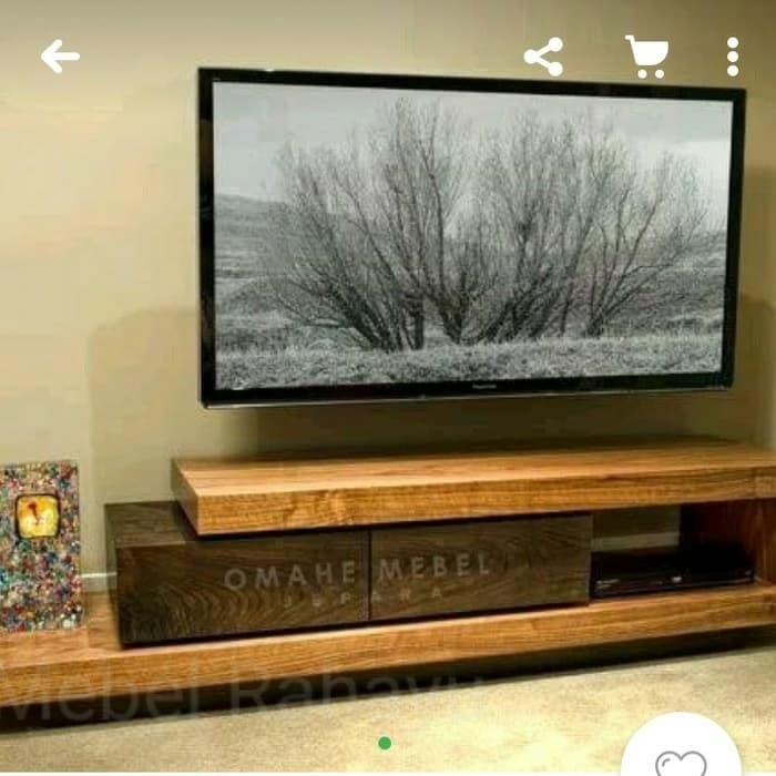 Bufet TV Kabinet Minimalis Kayu Trembesi (Panjang 3 Meter)