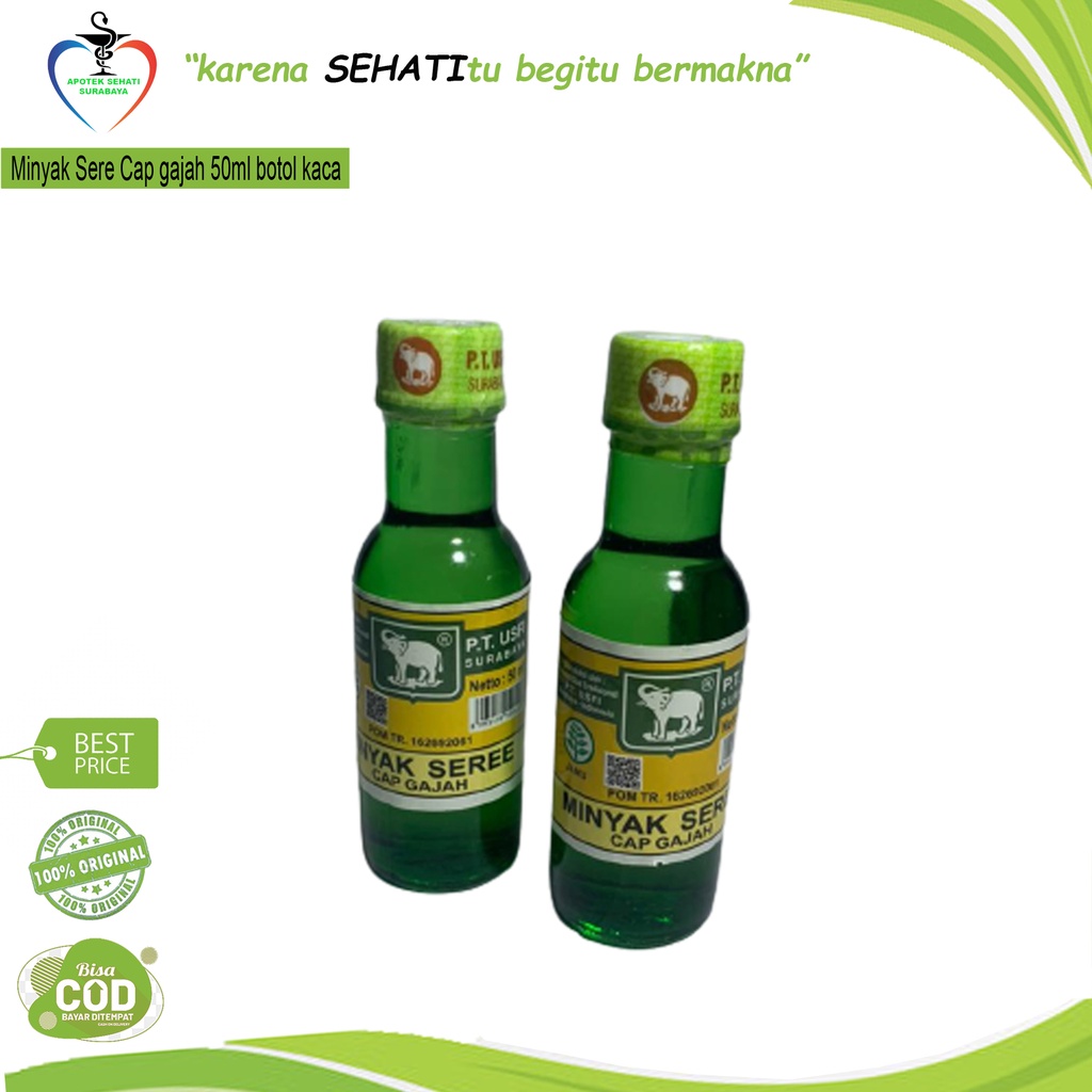 Minyak Seree Cap Gajah 60ml/Minyak Serai Minyak Sereh Cap Gajah 50ml