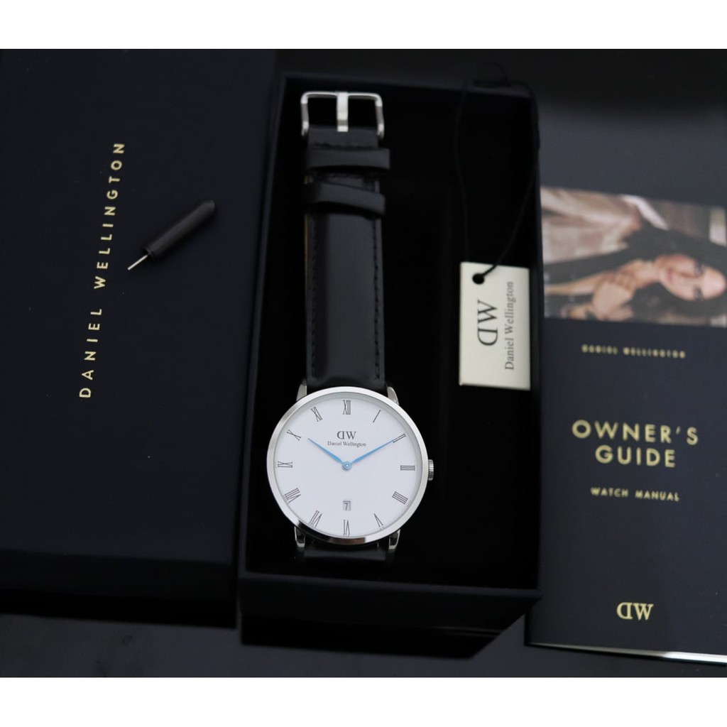 Jam Tangan Water Resist Pria Wanita DW Daniel Wellington Tanggal Tali Kulit Full Set