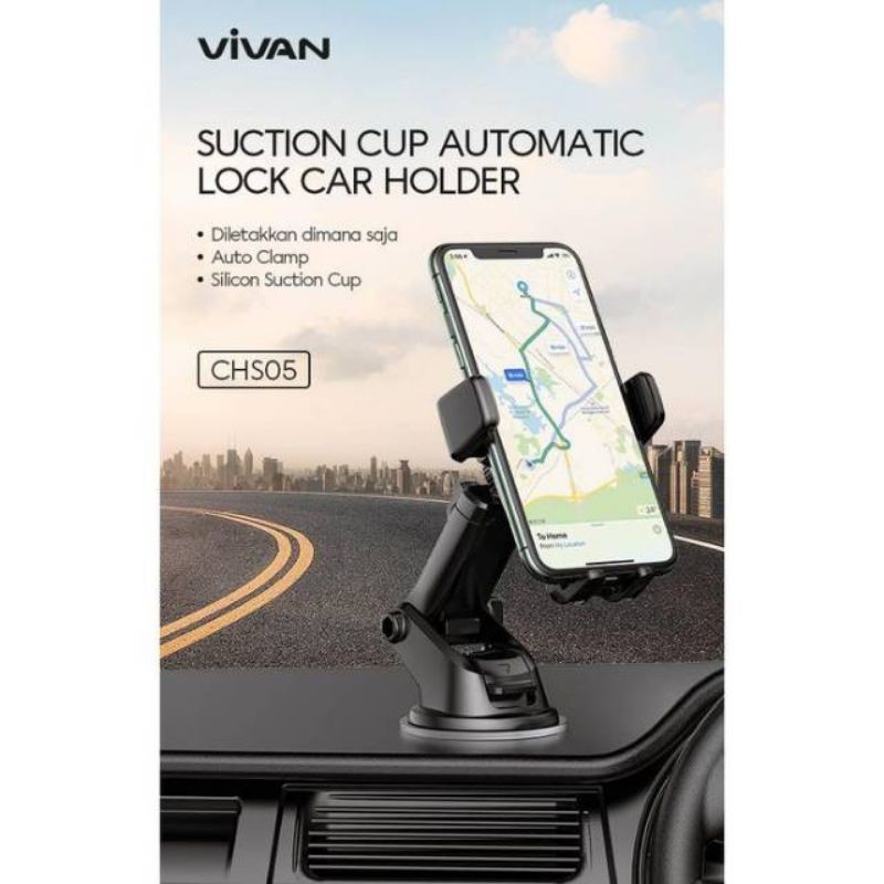 VIVAN CHS05 Car Stent Suction Cup Automatic Lock 360 ° Black