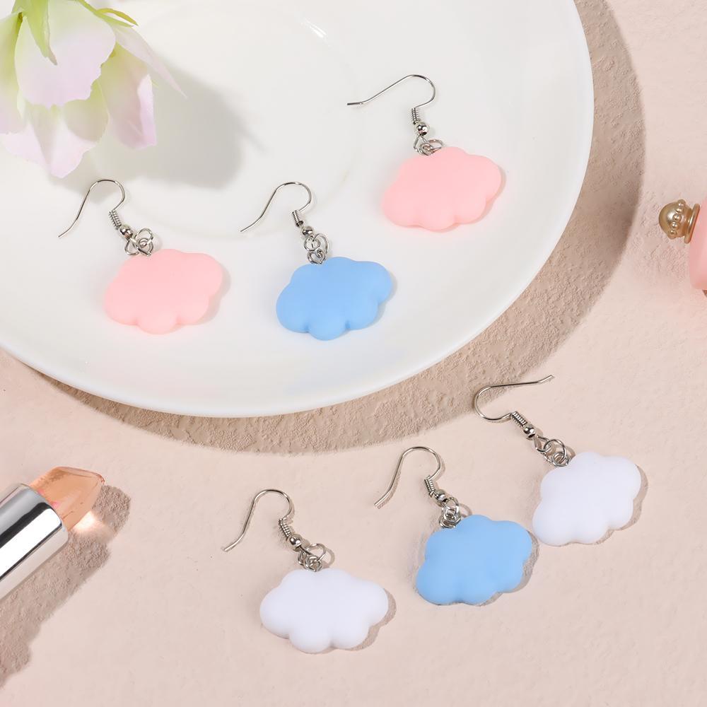 Lily Anting Awan Lucu Hadiah Simulasi Drop Earrings Drop Menjuntai Kartun