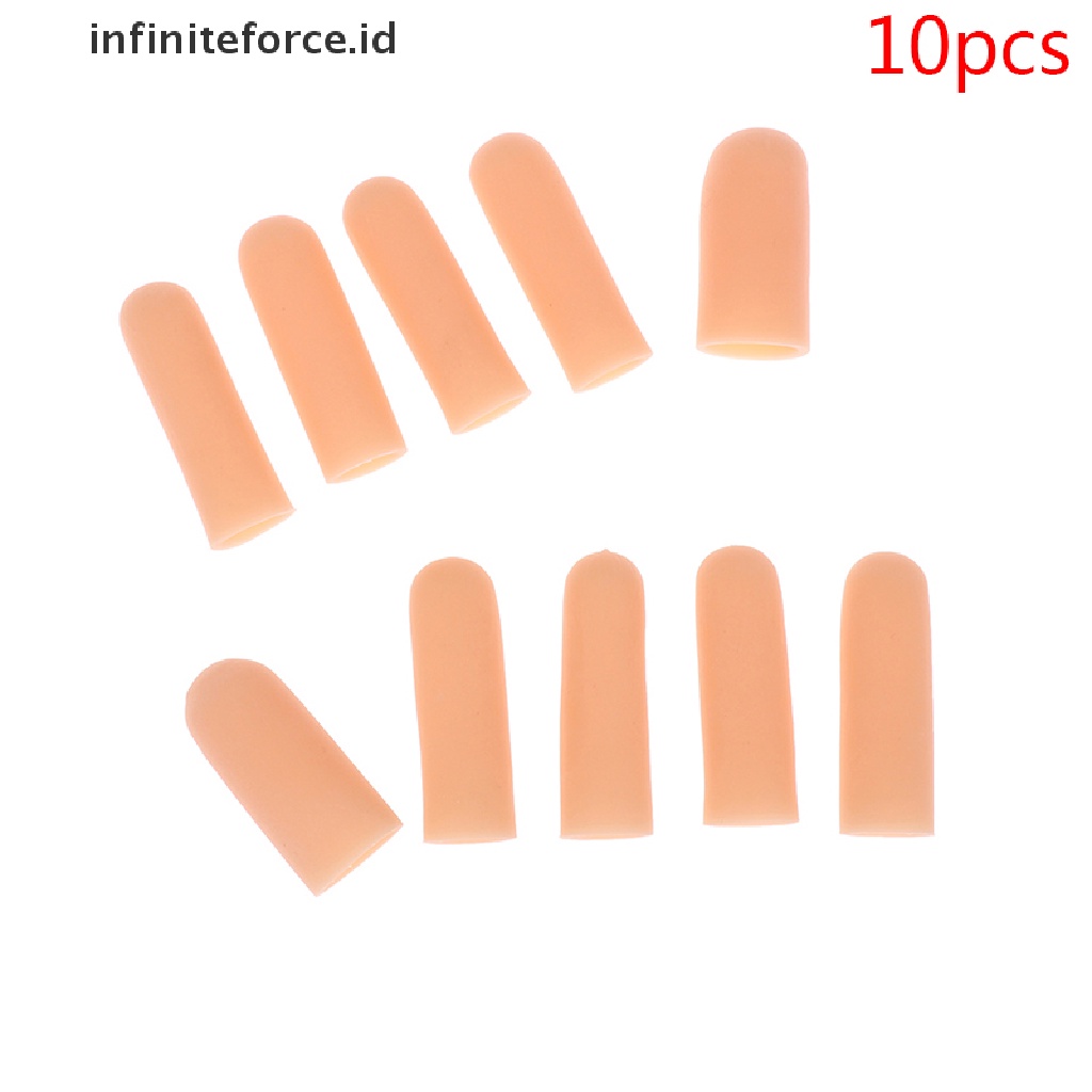 (Infiniteforce.Id) 10pcs / Set Cap Pelindung Jari Bahan Silikon Untuk Pereda Nyeri