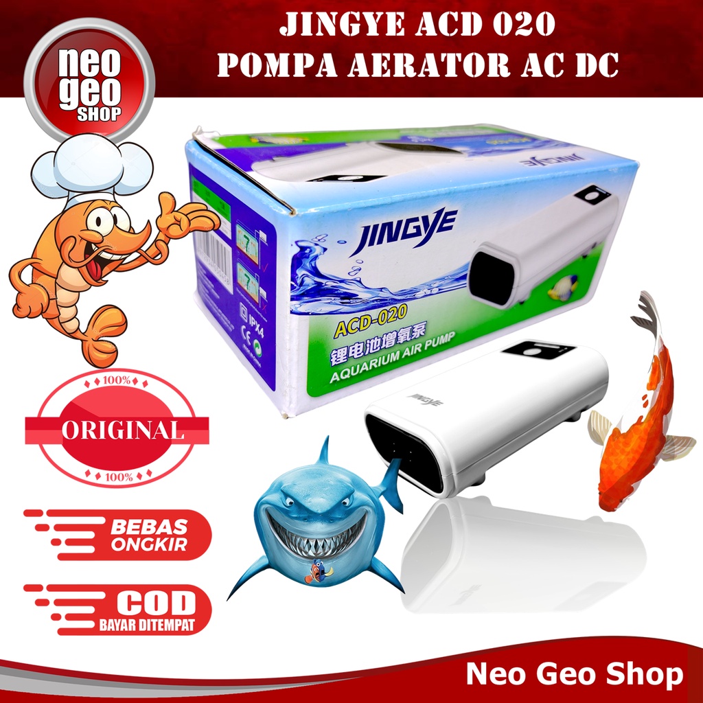 JINGYE JING YE 020 Mesin Pompa Aquarium Aerator AC DC