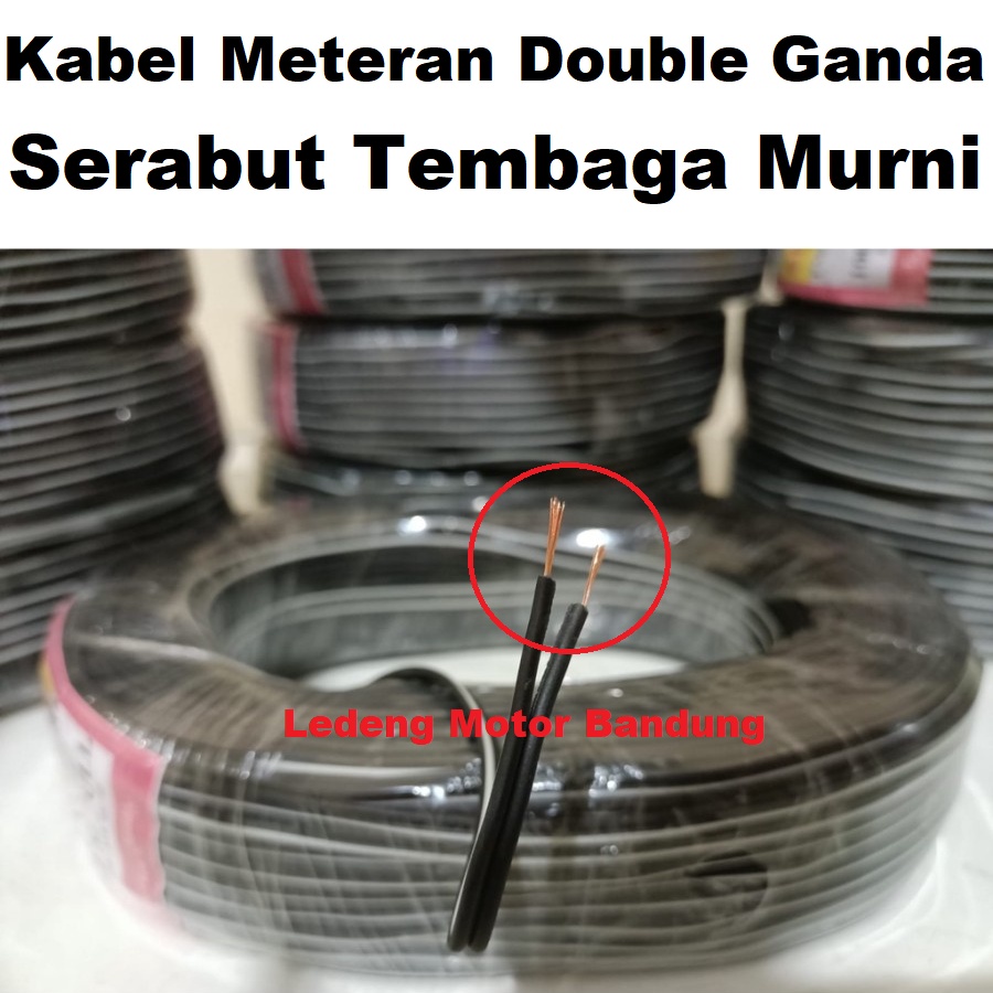 Kabel Meteran Double Serabut Tebal Tembaga Murni Kualitas Bagus 1 Meter