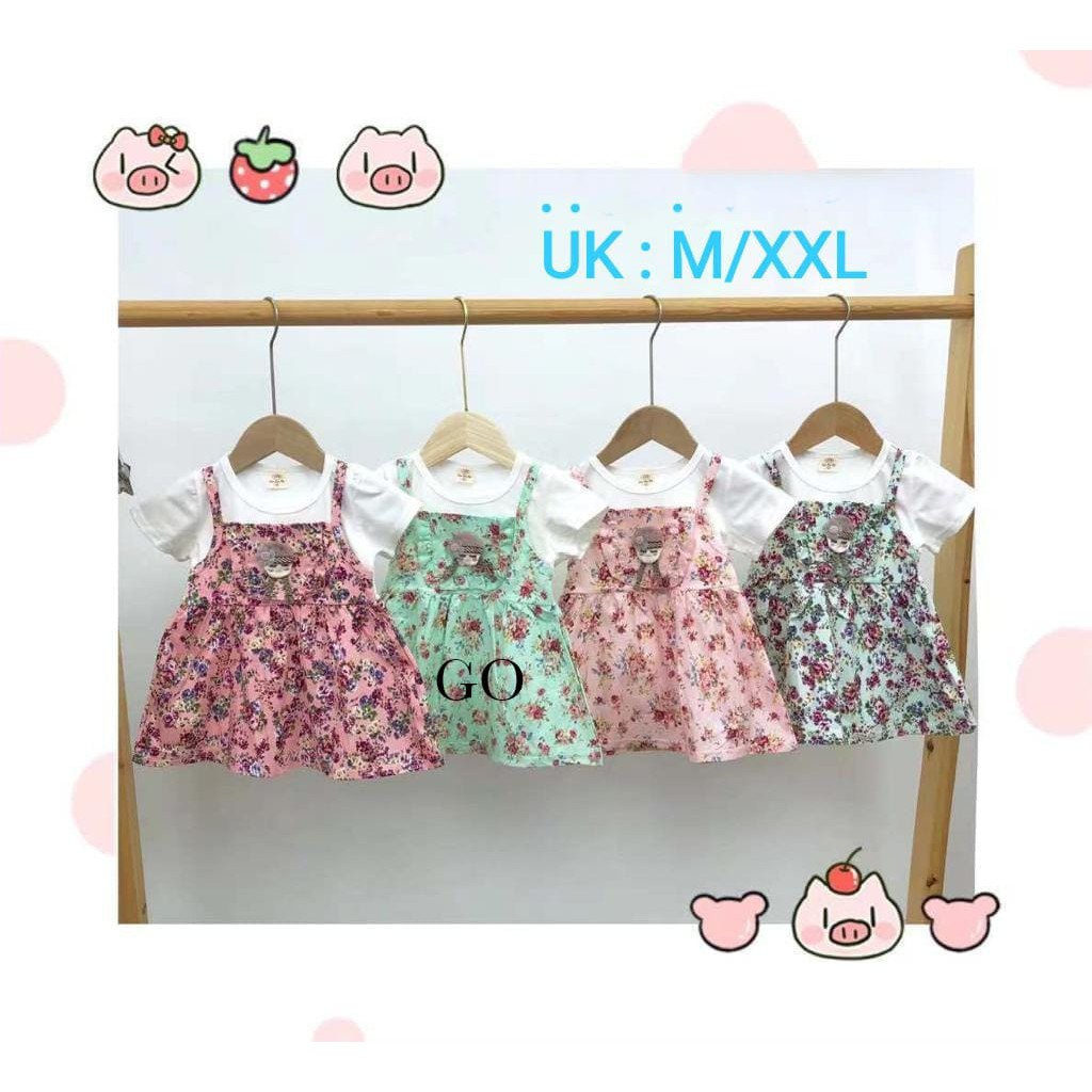 gos DRESS QUEEN REMPEL EBV Baju Dress Anak Perempuan Motif Bunga Cantik