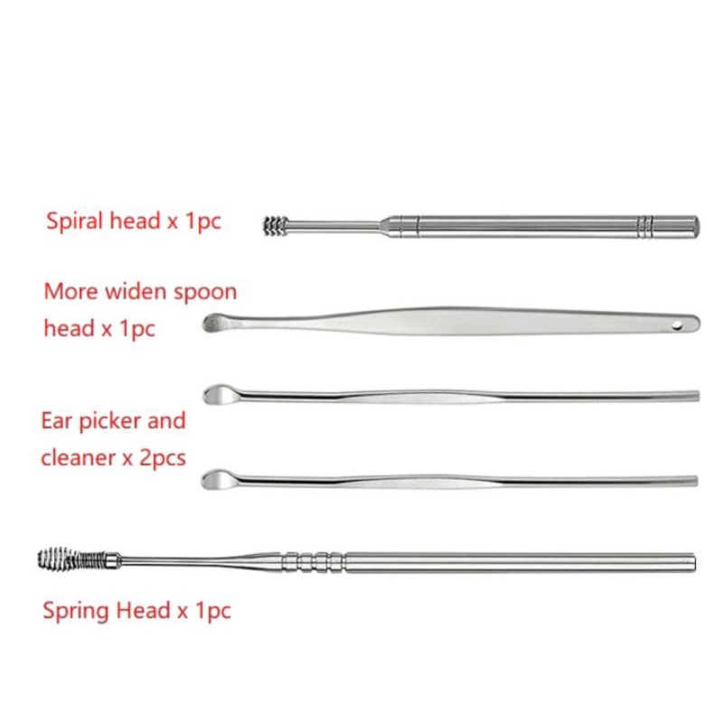 ALAT KOREK KUPING SET 5 IN 1 STAINLESS STEEL EARPICK