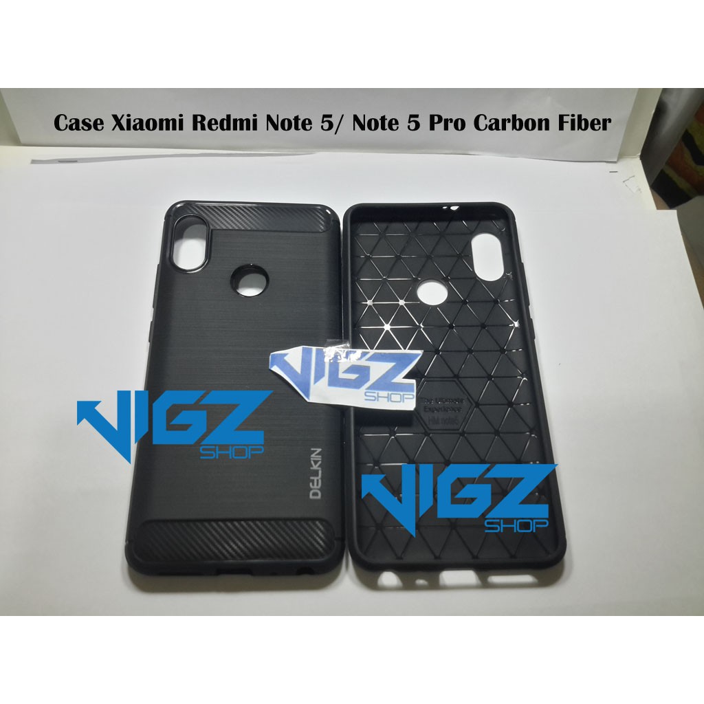 Case Xiaomi Redmi Note 5 Note 5 Pro Carbon Fiber Slim Delkin Original