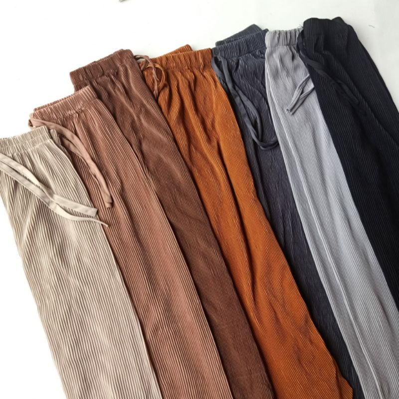 Sora Plisket Pants / Celana Kulot Plisket Lidi Premium / Celana Kulot Wanita