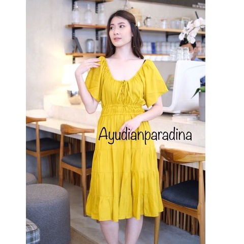 QUINN DRESS MIDI DRESS CASUAL WANITA