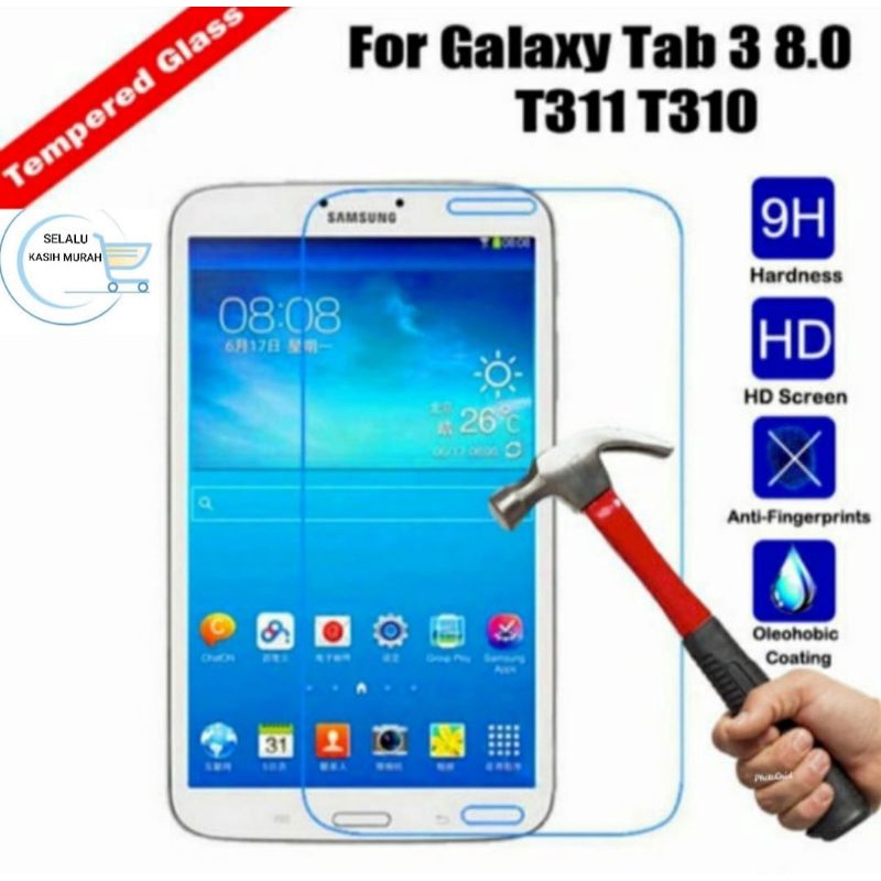 Tempered Glass Samsung Galaxy Tab 3 8.0" SM-T311 SM-T310 SM-T315 Anti Gores Kaca Bening