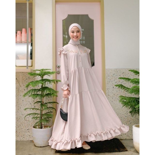 (MSB) GAMIS MOSSA BORDIR MAXY DRESS WANITA PANJANG