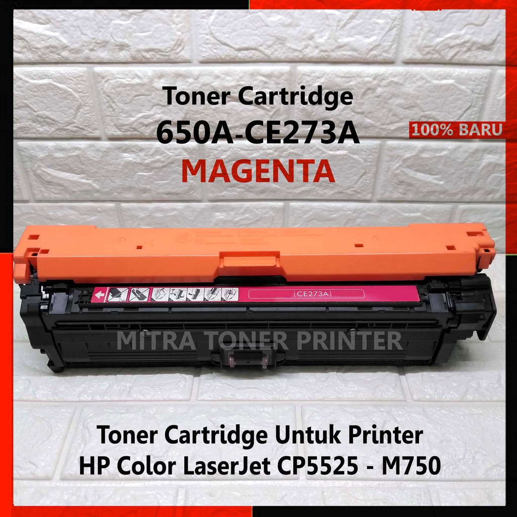 Toner Cartridge untuk Printer HP CP5525/M750, Remanufactured HP 650A - CE270A/CE271A/CE272A/CE273A