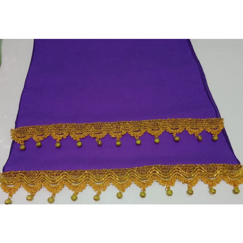 Sampur Tari / Selendang Tari Renda Lonceng-Ungu