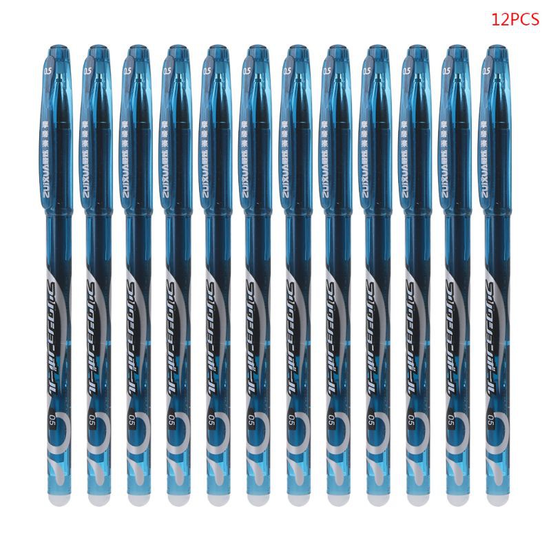

Free Ongkir ya 12pcs 0.5mm Erasable Pen Red Blue Black Refill Gel Ink Pens Set School Office