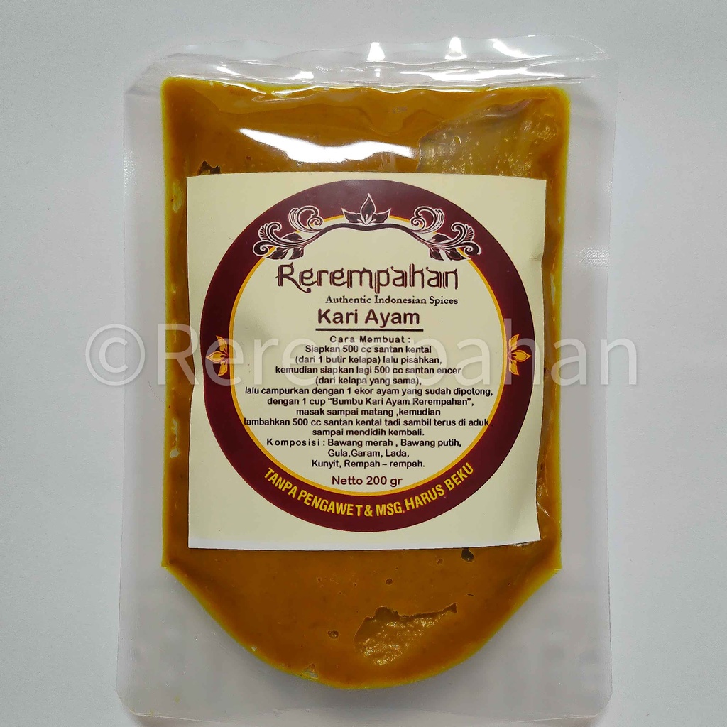 

Rerempahan KARI AYAM Bumbu Jadi Instan Siap Pakai TANPA PENGAWET & MSG