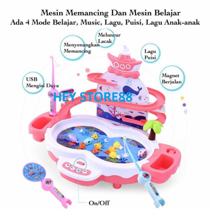 MAINAN EDUKASI ANAK ANAK MAINAN FISHING HERO 3 in 1  FISHING HERO MAINAN PANCING IKAN ELEKTRIK