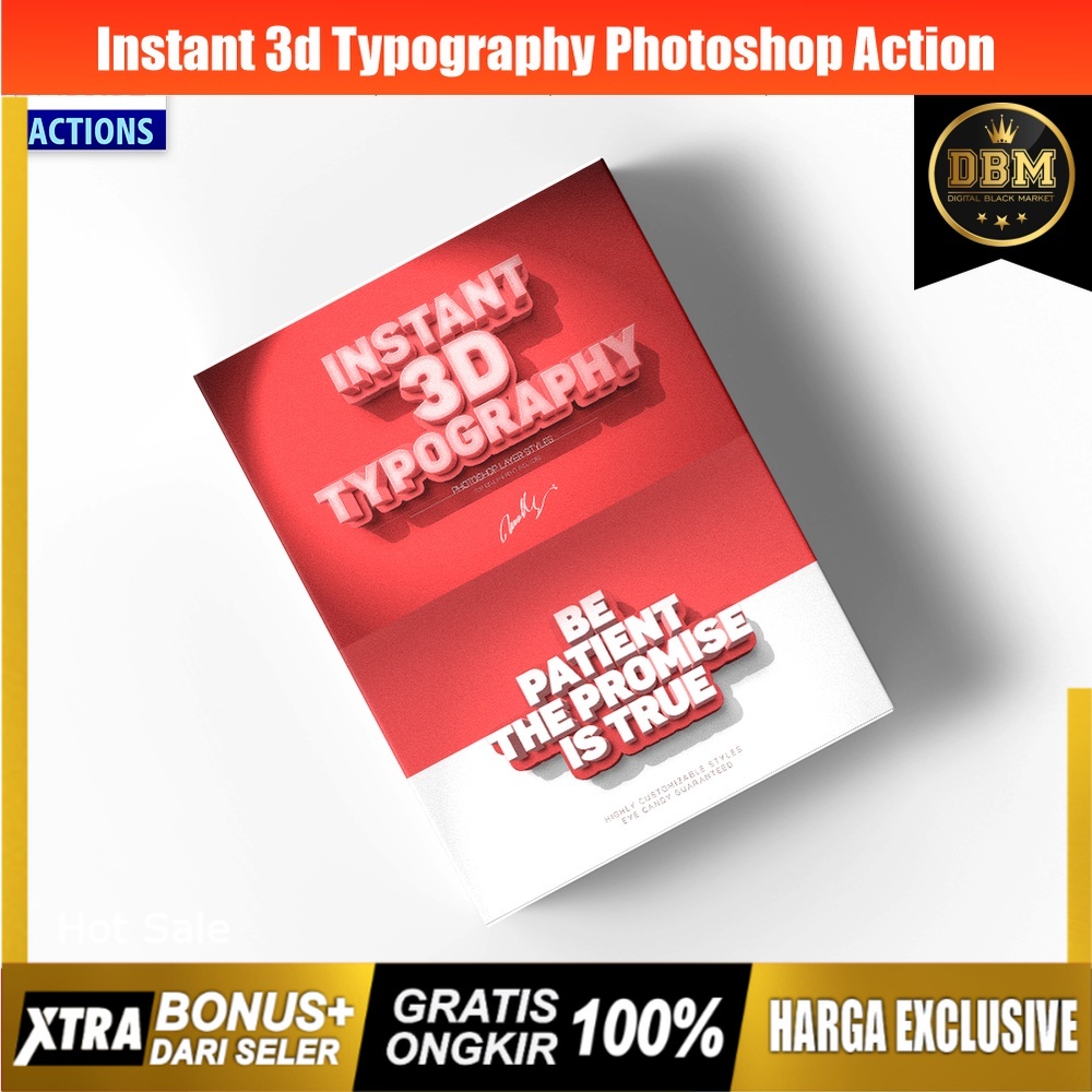 Instant 3D Typography Photoshop Action