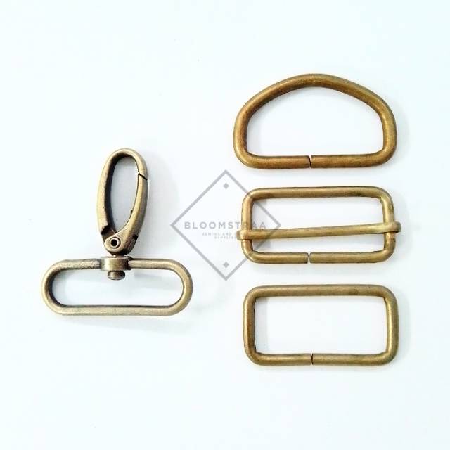 Set Ring Besi 4cm 40mm Ring Kait Ring D Jalan SRE Kotak Ring Tas Nickel ATG 4 cm 40 mm