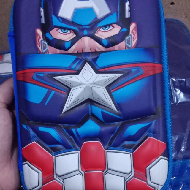 Kotak pensil smiggle super heroes spiderman,ironman,superman,batman,captainamerica-Captain.america
