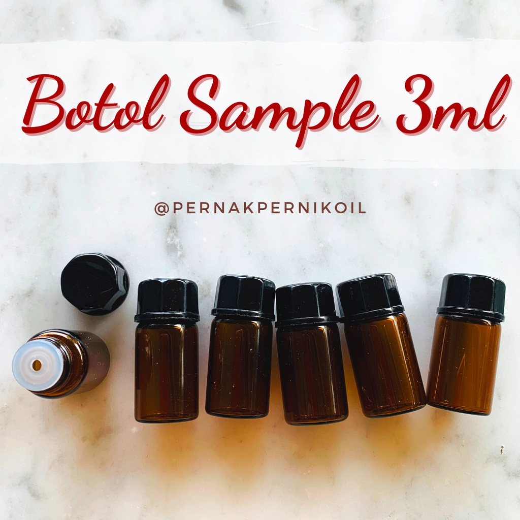 GROSIR BOTOL DROP 3ml amber coklat bottle 3 ml sample contoh essential oil young living doterra yleo