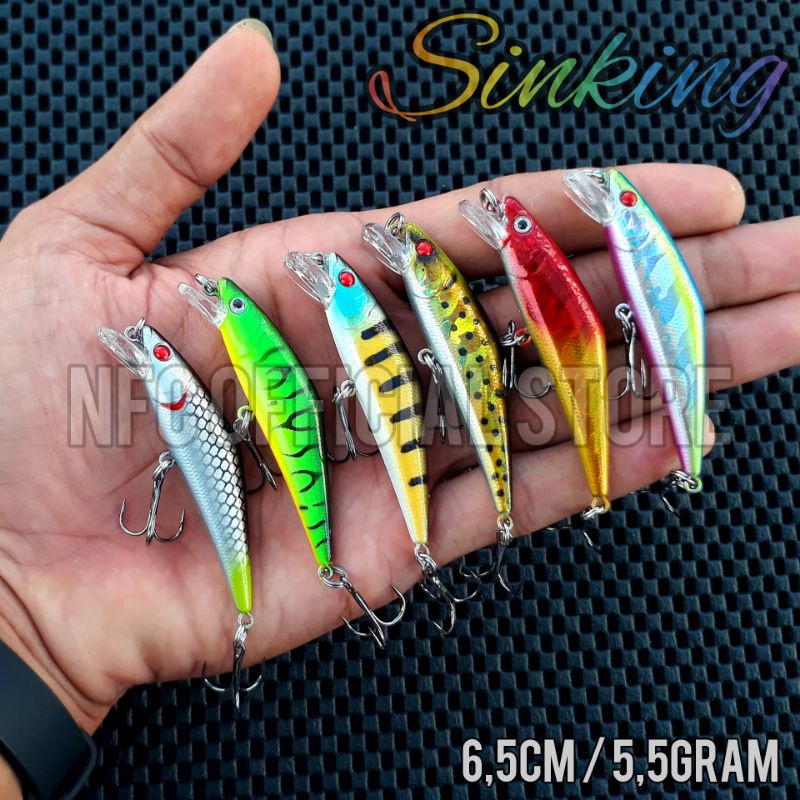 Lure minnow Sinking Replika KRAKEN 6,5cm / 5gram dan 5,5gram Rekomendasi untuk Ultralight casting