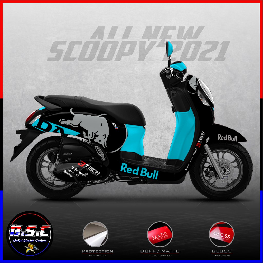 Sticker Decal FULL BODY + FULL PART Scoopy FI Scoopy 2021 Motif Banteng Tosca