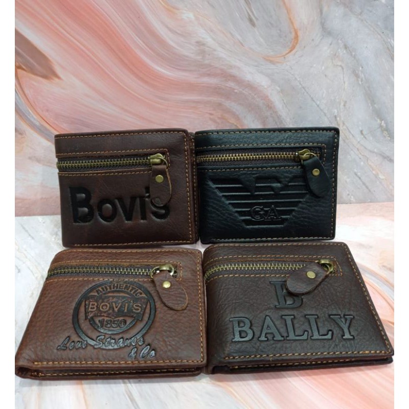 Dompet Pria Kulit Asli Model Resleting Luar