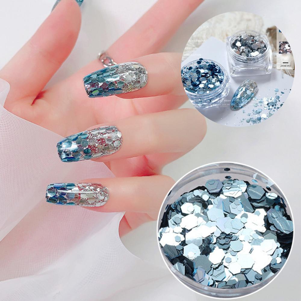 R-flower Nail Sequin Dekorasi Nail Art DIY Multi size Sparkling