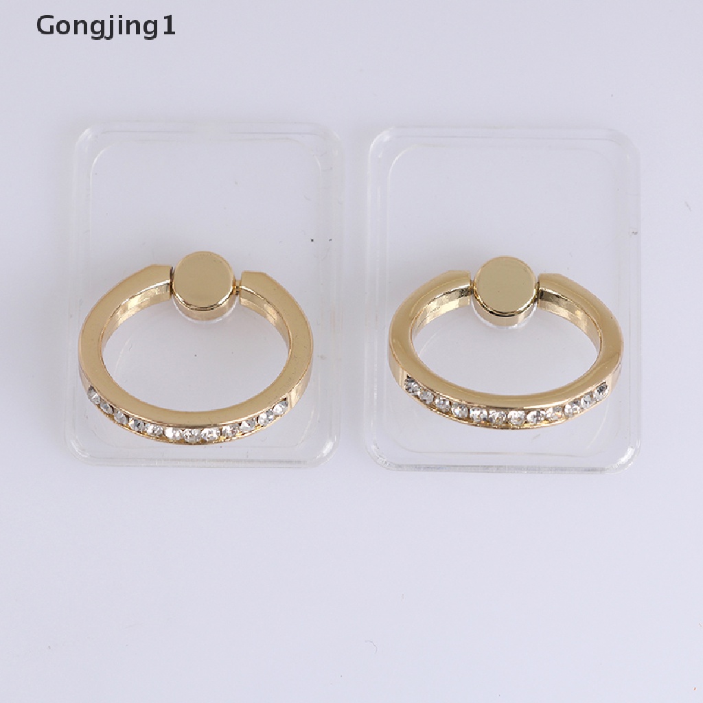 Gongjing1 2pcs / Set Cincin Dudukan Ponsel Universal Transparan