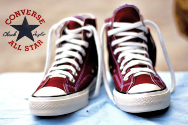 Sepatu Casual Harian Sekolah Kuliah Converse Allstar CT Mono White maron high Pria Couple