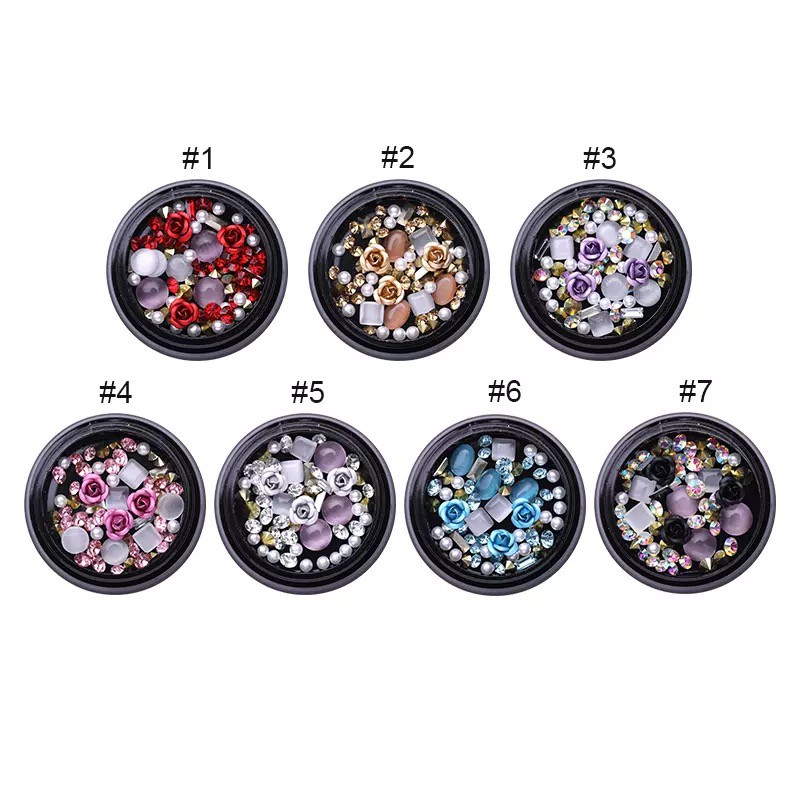 Nail Art 3D Decoration Crystal Aksesoris Kuku Manik Manik Mixed