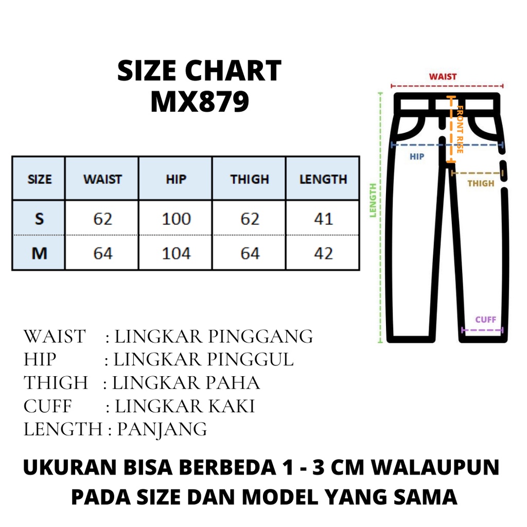 CELANA PENDEK HIGHWAIST PANTS  WANITA MX879