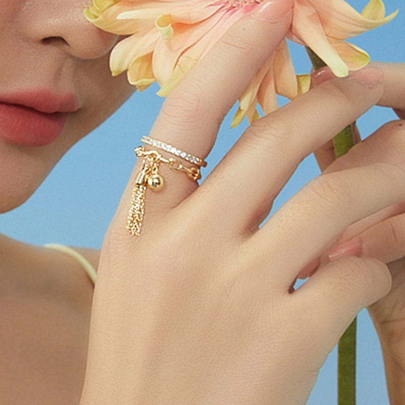 Perhiasan Cincin Liontin Bintang Cubic Zirconia Mutiara Imitasi Warna Emas Silver Gaya Klasik Untuk Wanita