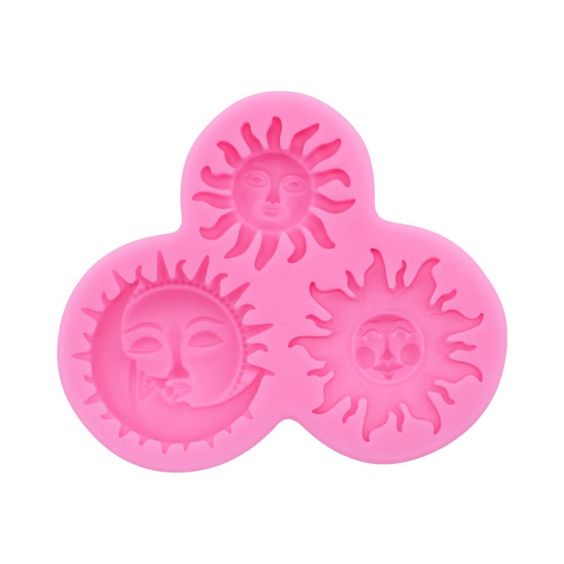 SIY  Sun and Moon Face Soft Silicone Mold  Keychain Mold DIY Silicone Baking Molds