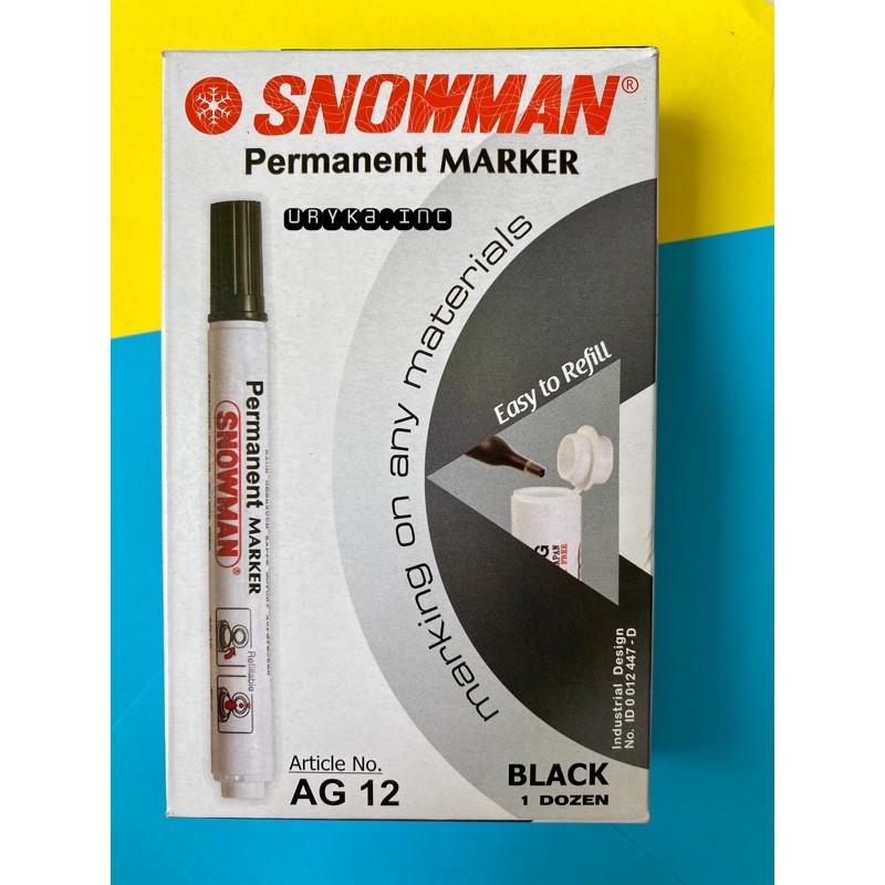 

SNOWMAN Spidol Permanent AG 12 (Tidak Bisa Dihapus)
