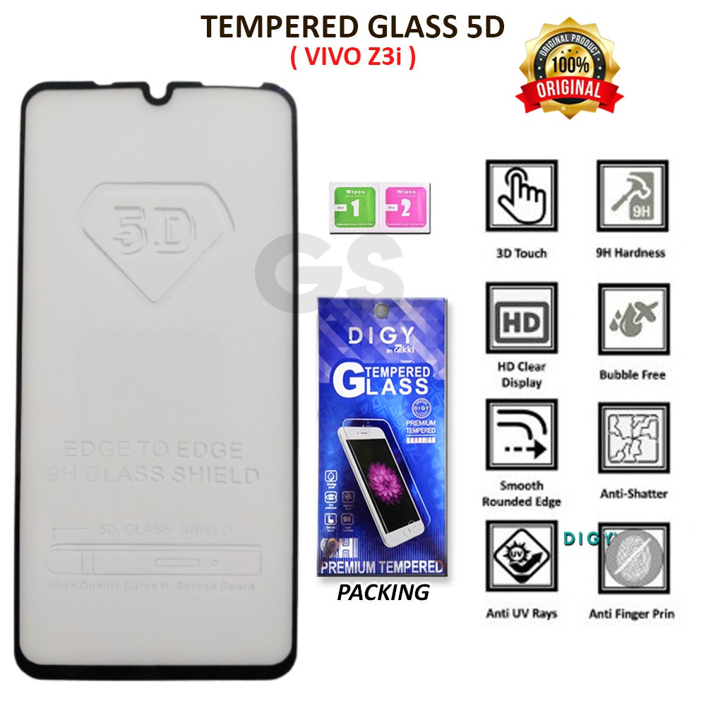 Tempered Glass 5D 10D FULL RAKKI FOR VIVO Y19 Y30 Y50 Y70S Y91 Y95 Y91C Y93 V19 V17 Z3i