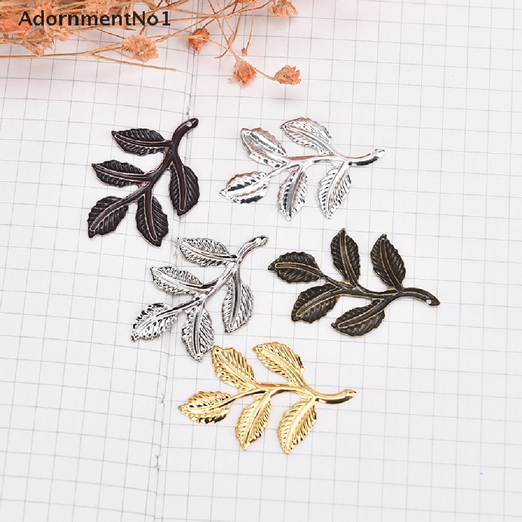 (AdornmentNo1) 30pcs / set Konektor Bentuk Daun Filigree Bahan Metal Untuk Membuat Perhiasan DIY