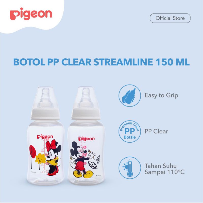 Pigeon Botol Susu PP Clear Streamline Mickey 150ml