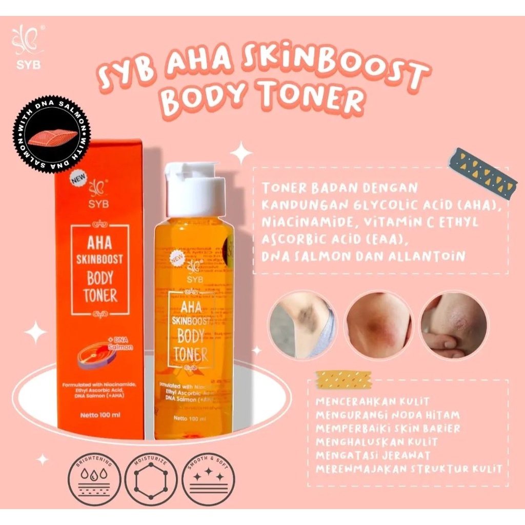 SYB Forte AHA Skinboost | Red Jelly | Coklat Toner Badan 100ml