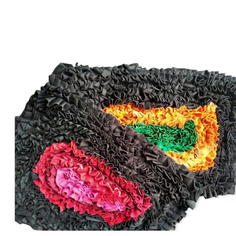 Keset Kaki Bahan Kain Motif Rintik Dari Kain Perca Bahan Kaos