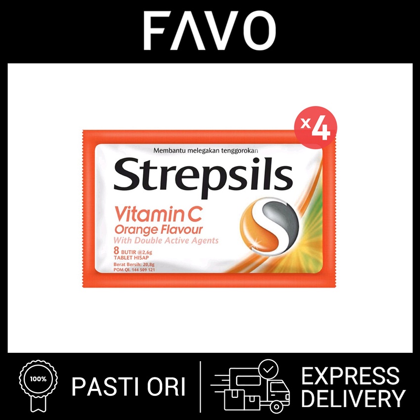 

Permen Strepsils Pelega Tenggorokan Orange 8 Butir - 4 Pcs