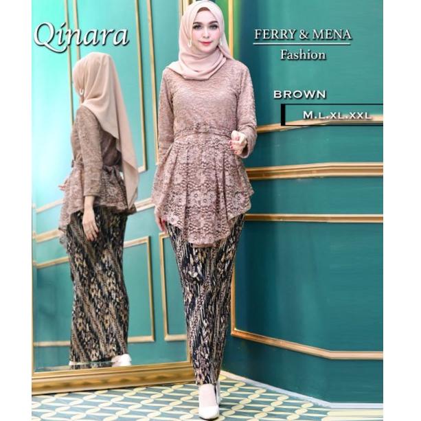 VJP Setelan Kebaya Aurora Brokat Qinara By Ferry & Mena - Kebaya Wisuda Wanita - Kebaya Modern✲ (Rea
