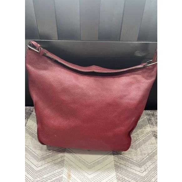 preloved furla original maroon genuine leather