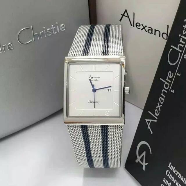 JAM TANGAN WANITA / CEWEK ALEXANDRE CHRISTIE AC 8333 SILVER BLUE