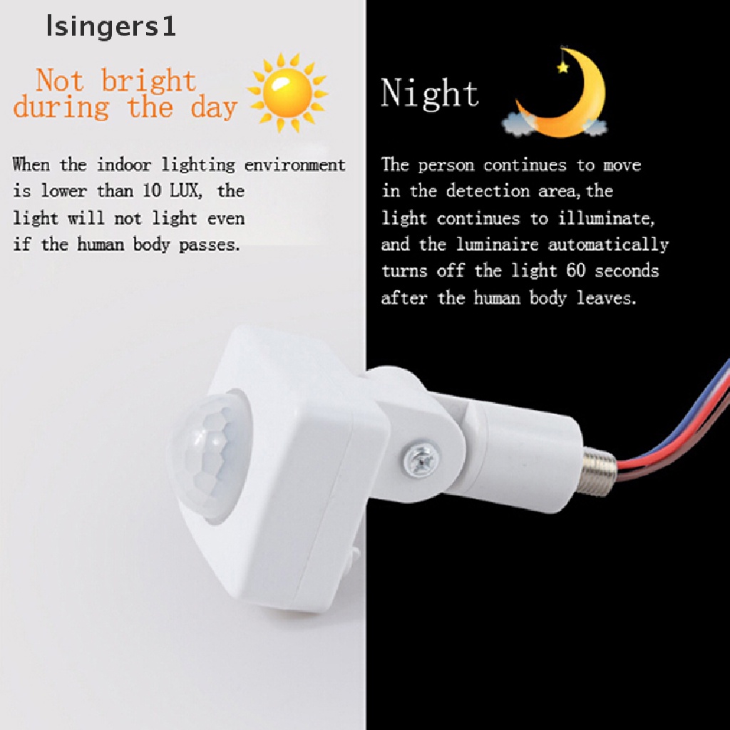 (lsingers1) Switch Sensor Gerak Tubuh Inframerah PIR Otomatis 220V