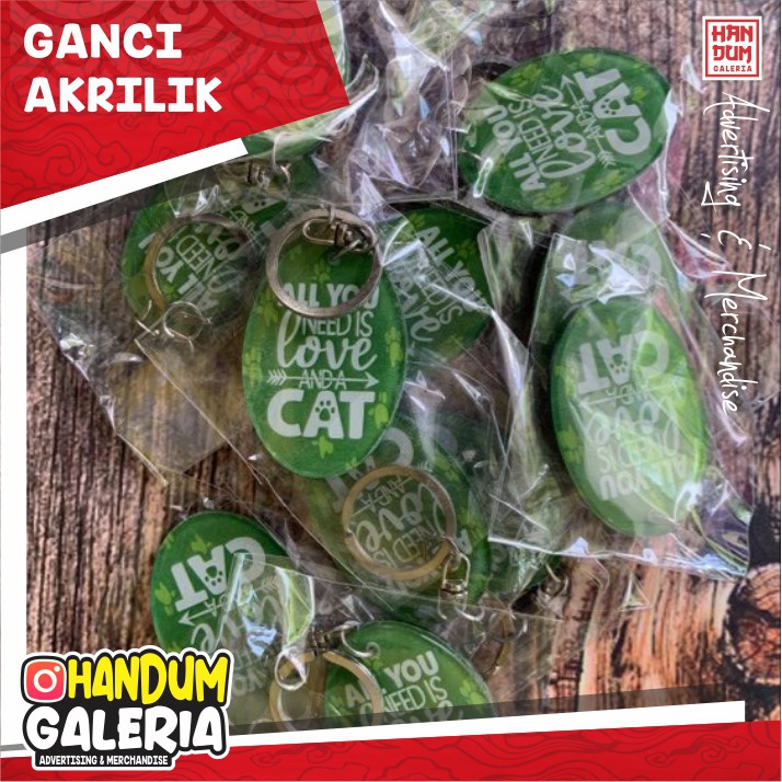 GANTUNGAN KUNCI KUCING GANCI AKRILIK