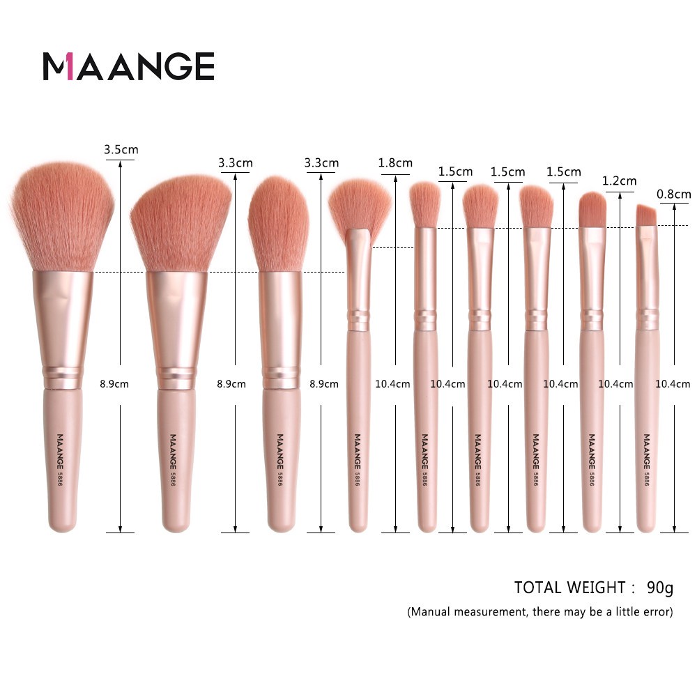 MAGEFY5897 Brush Kit 9pcs/Set Kuas Rias Set dengan 5pcs Spons Lembut Brush Make Up Bedak Brush Make Up Set Premium Alat