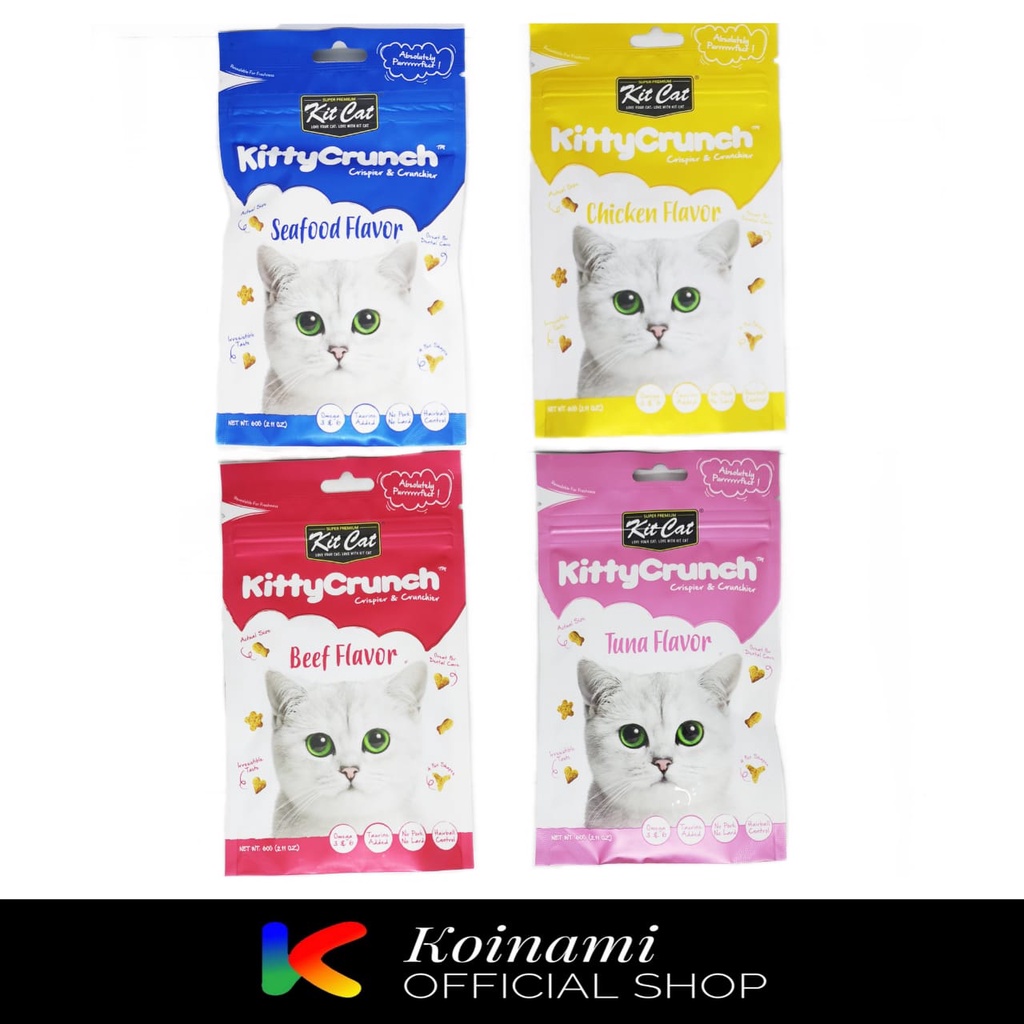 Kit Cat Kitty Crunch 60gr All Varian / Snack Kucing / Makanan Kucing Kit Cat / KittyCrunch